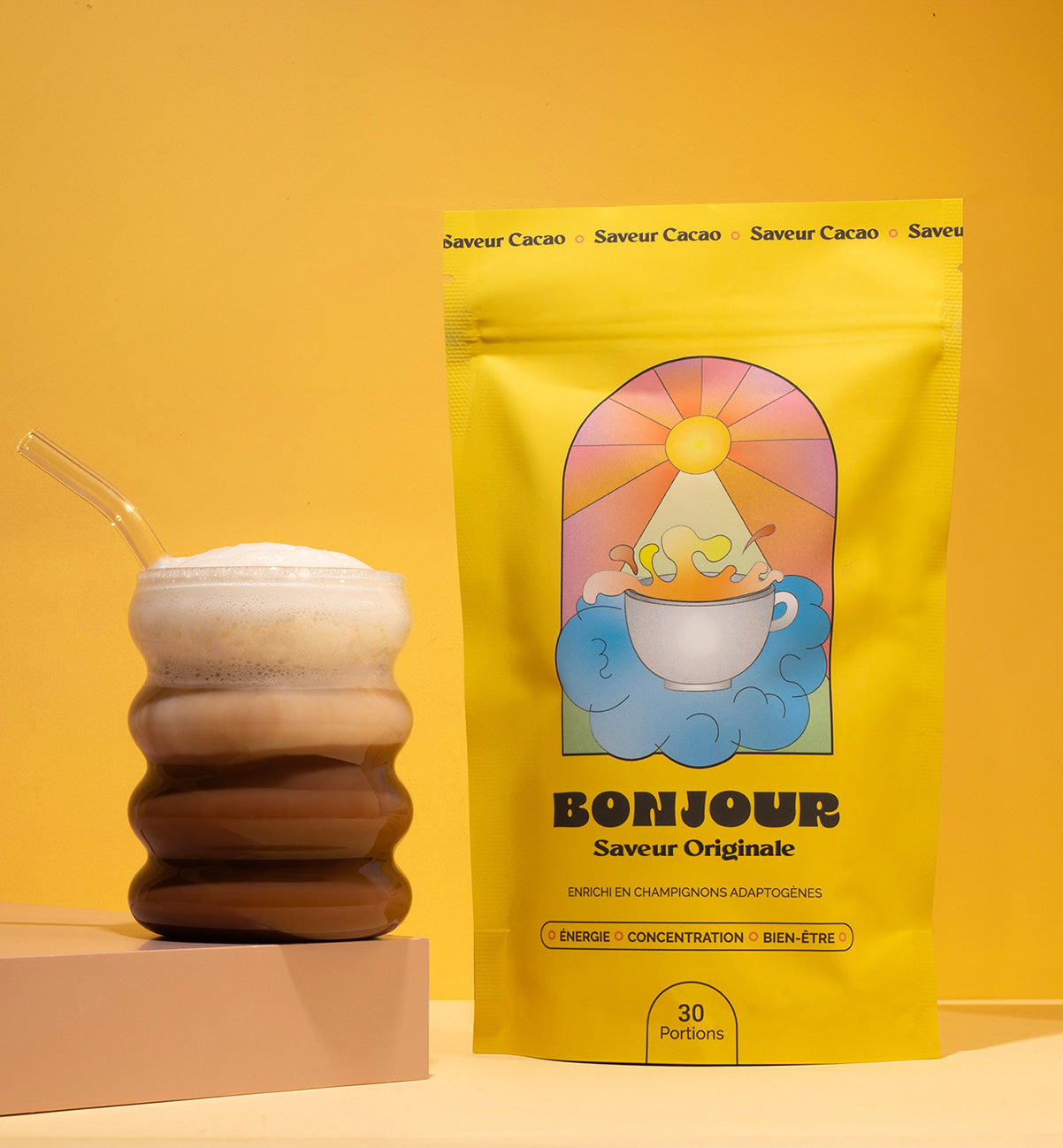 Mix 30 cups Cocoa + 30 cups Original